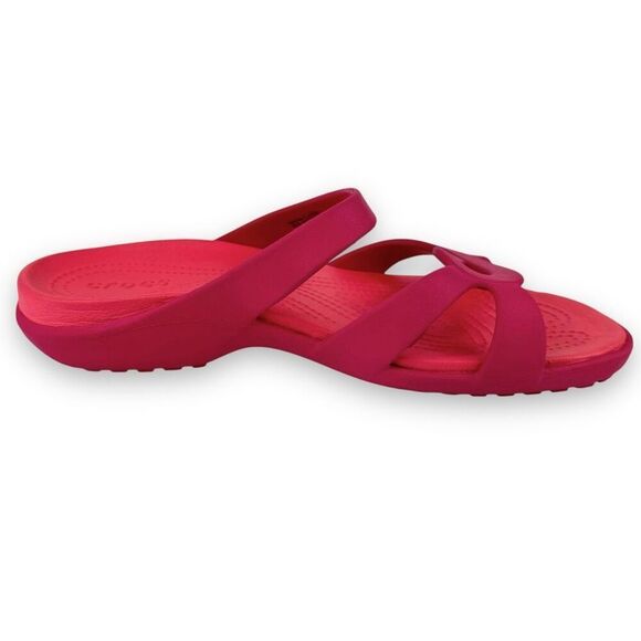 Crocs Meleen Twist Sandals Slides Hot Pink Fuschia Open Toe Women’s 11 - Picture 11 of 13
